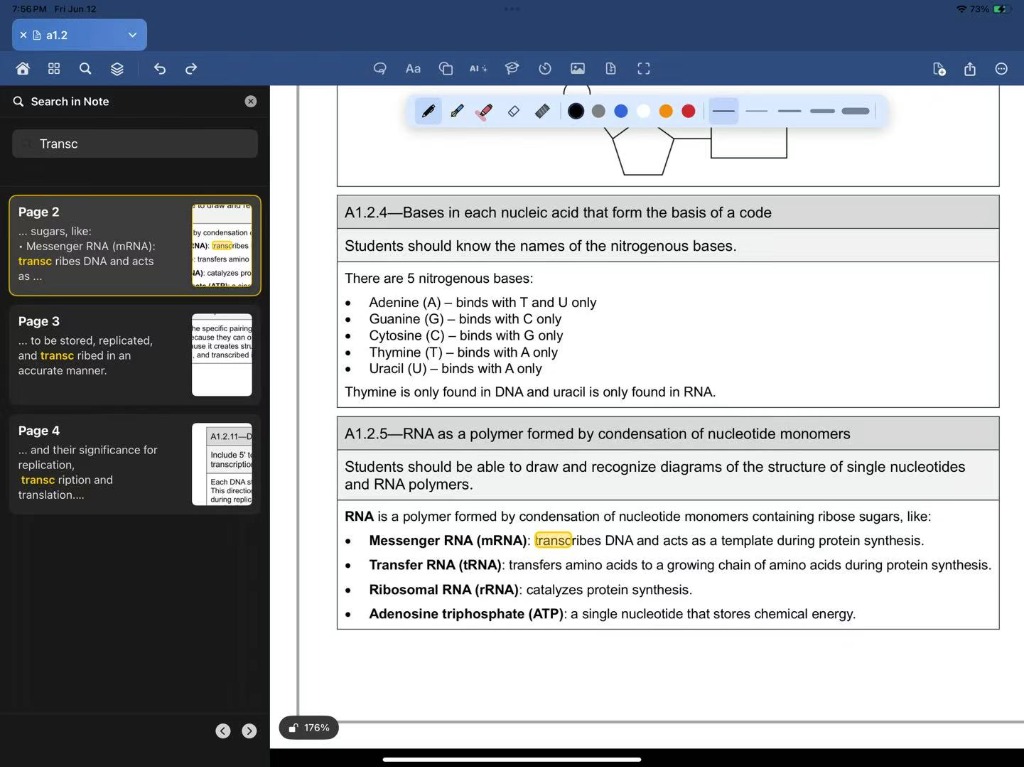 Search In Note functionality